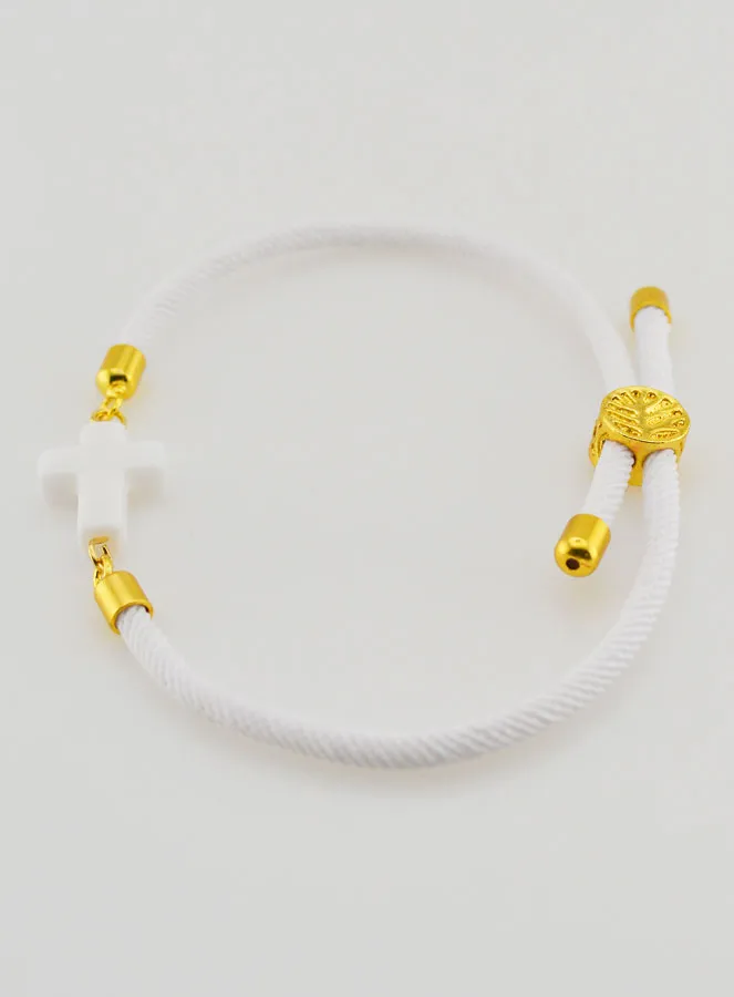 Religious Bracelet with Cross – White (pic 2)