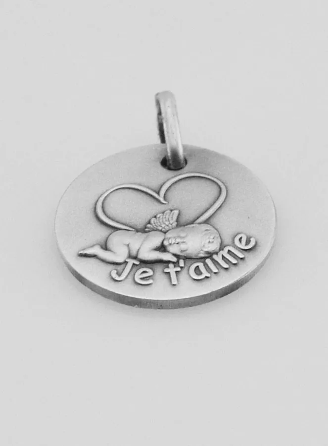Silver Christening Medal – Je t'aime (pic 2)