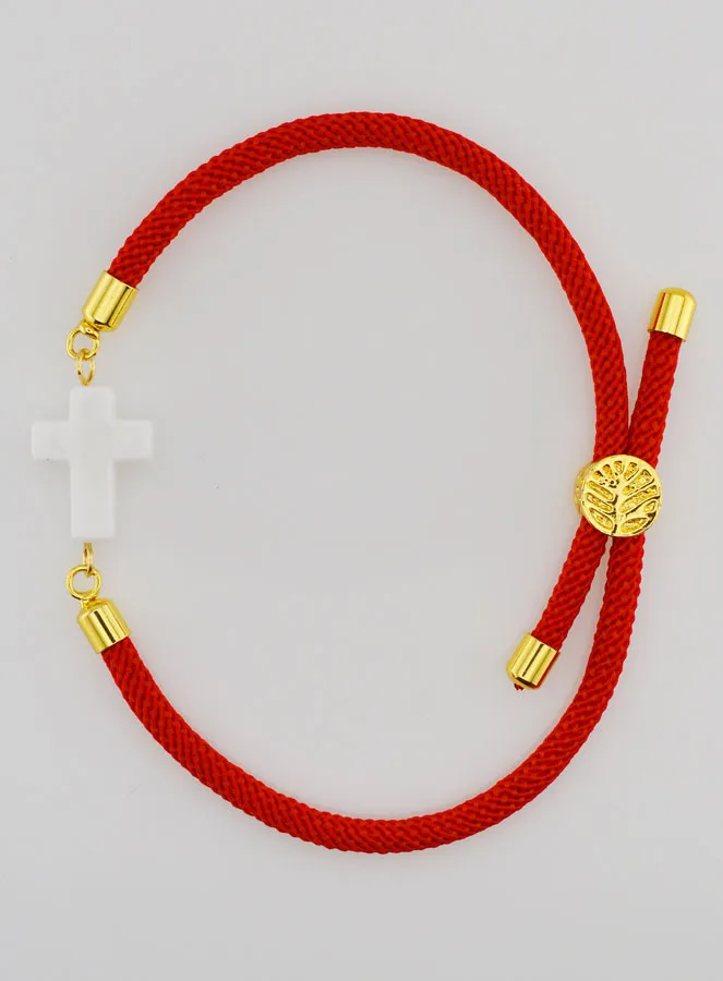 Religious Bracelet with Cross – Red (pic 1)