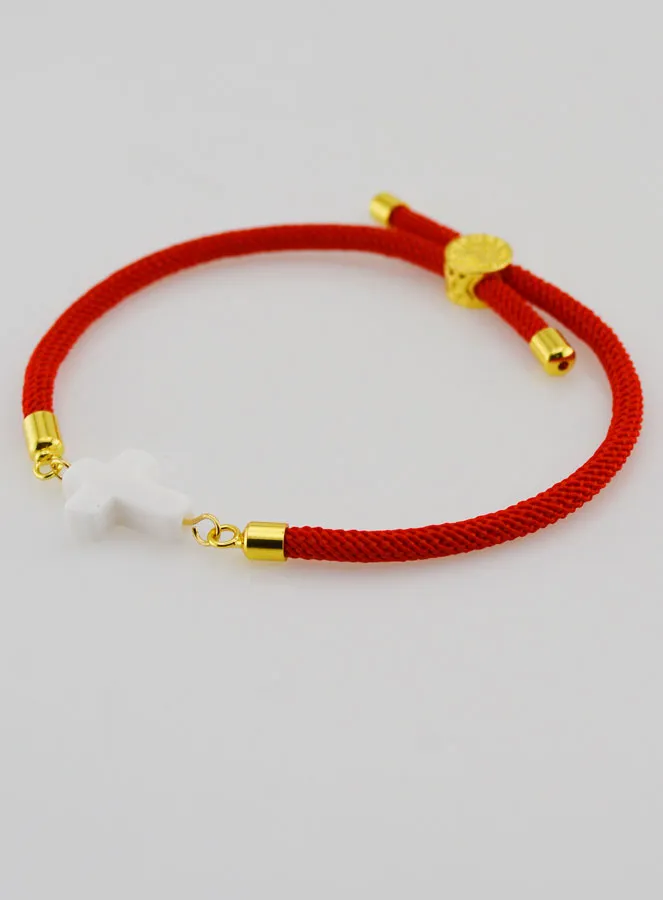 Religious Bracelet with Cross – Red (pic 3)