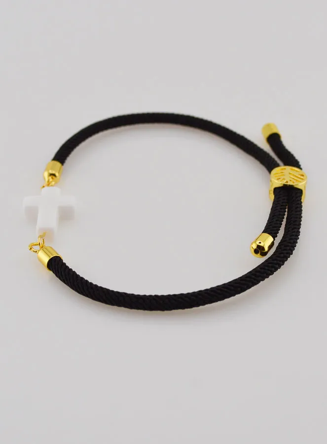 Religious Bracelet with Cross – Black (pic 2)