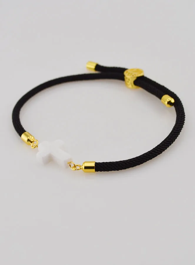 Religious Bracelet with Cross – Black (pic 3)
