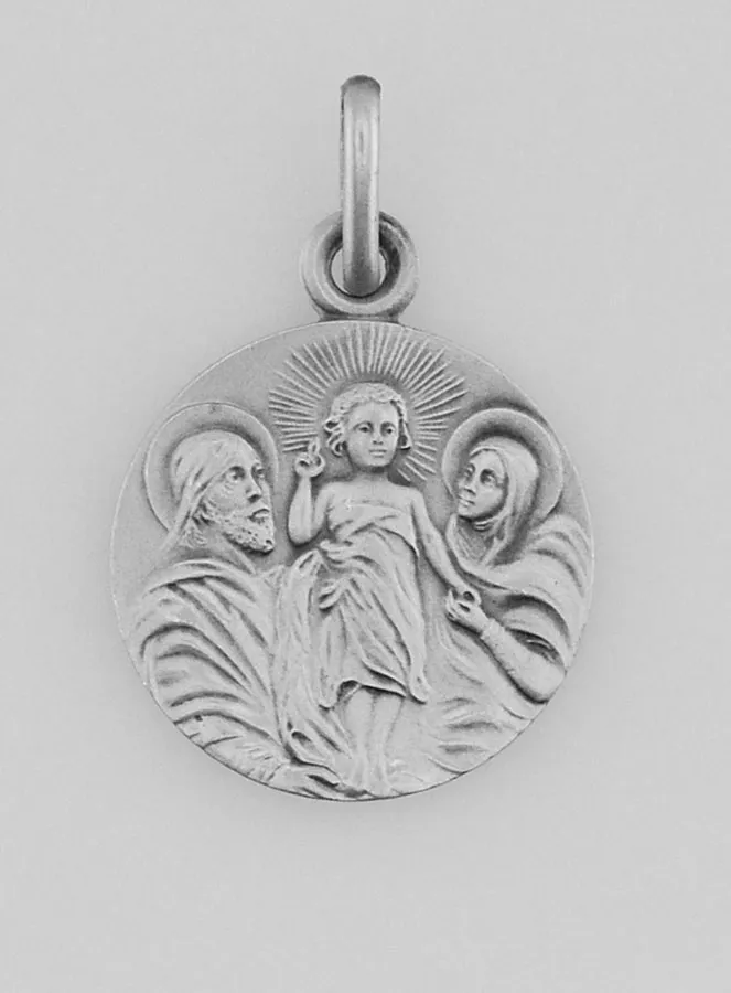 Silver Holy Family Medal – 17mm (pic 1)