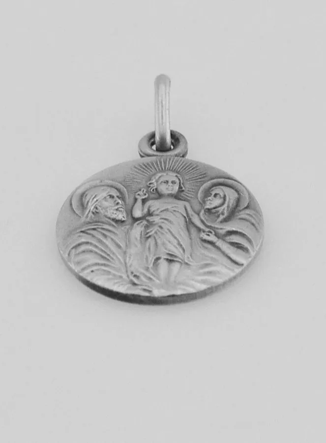 Silver Holy Family Medal – 17mm (pic 2)