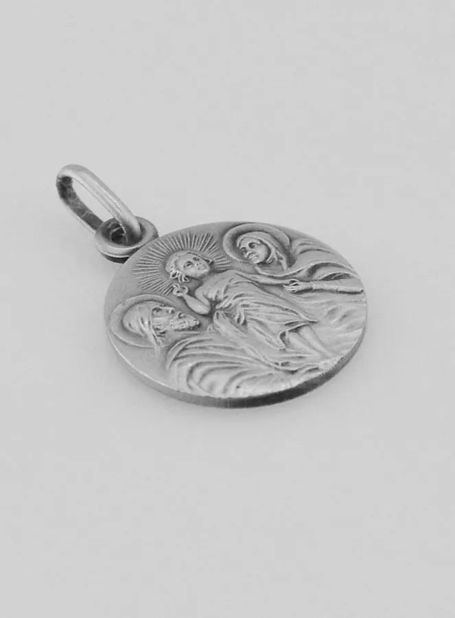 Silver Holy Family Medal – 17mm (pic 3)