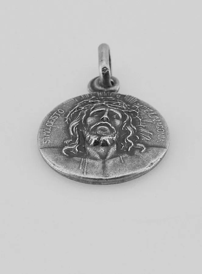 Silver Holy Face of Christ Medal – 17mm (pic 2)