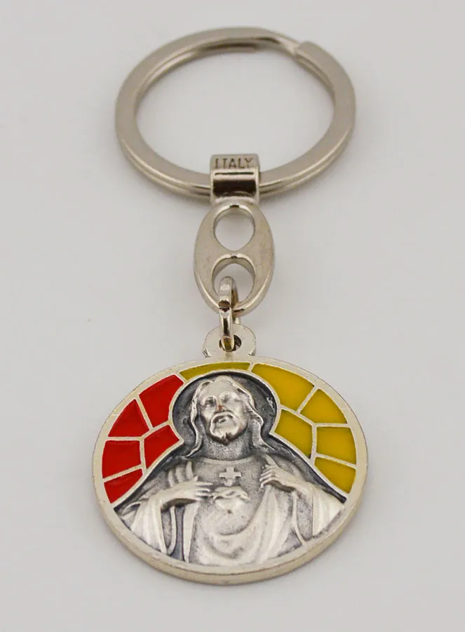 Sacred Heart of Jesus Enamel Keyring (pic 2)