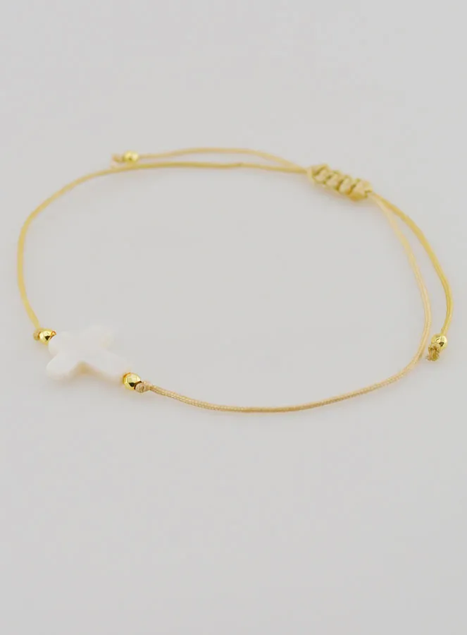 Bracelet with Cross - Beige (pic 3)