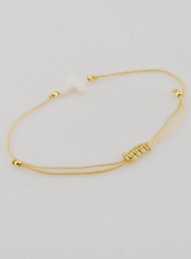 Bracelet with Cross - Beige (pic 4)