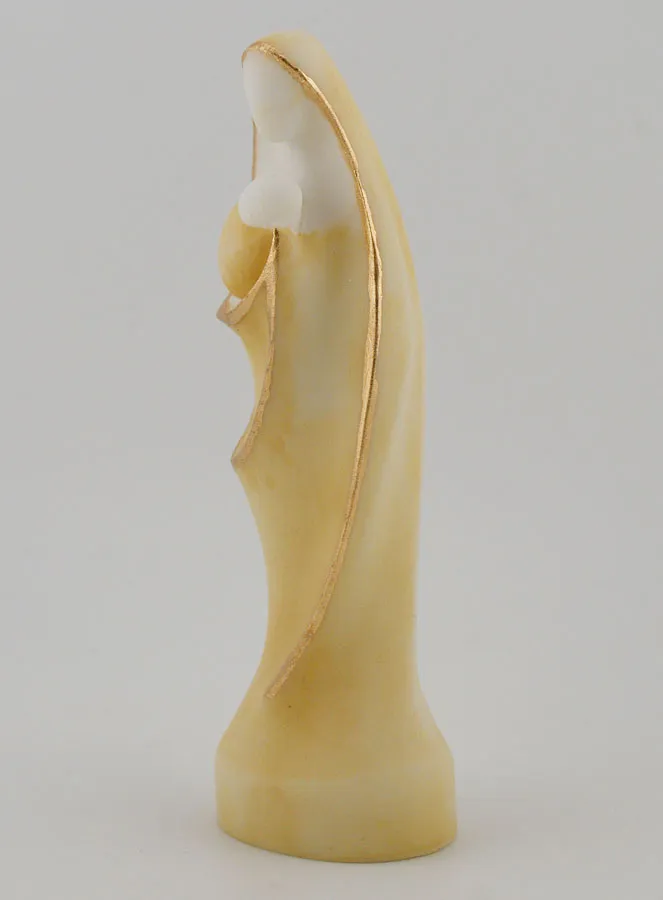 Painted Alabaster Statue of the Virgin Mary and Child – 12cm (pic 2)