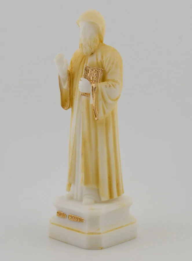 Painted Alabaster Statue of Saint Charbel – 12cm (pic 2)