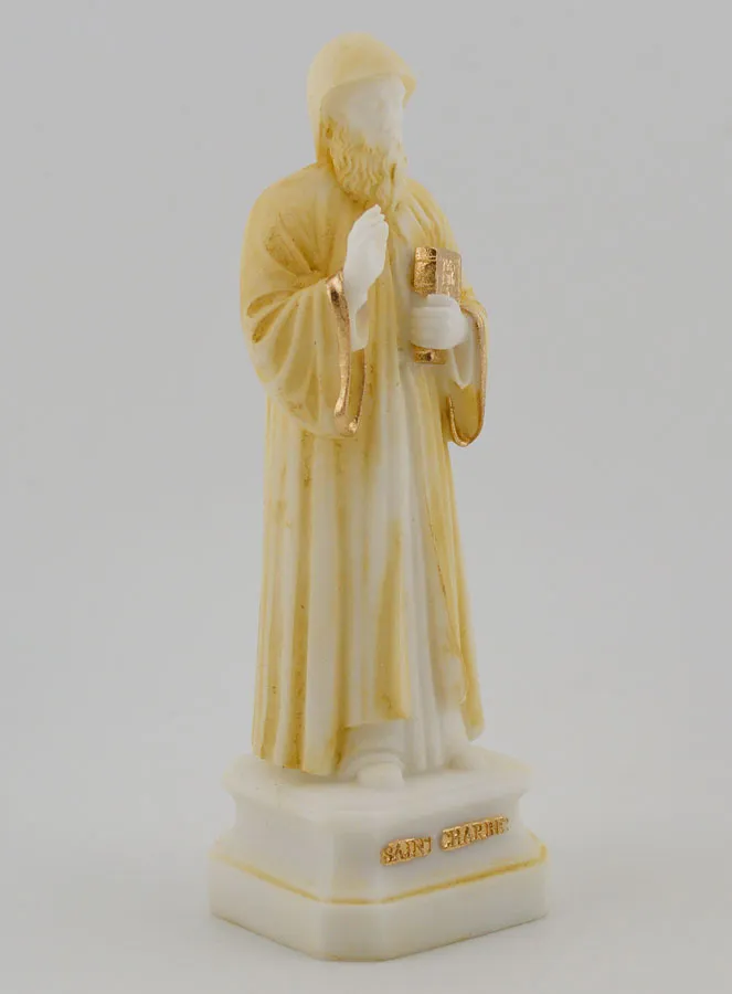 Painted Alabaster Statue of Saint Charbel – 12cm (pic 3)