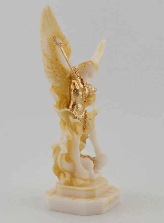 Painted Alabaster Statue of Saint Michael – 12cm (pic 3)