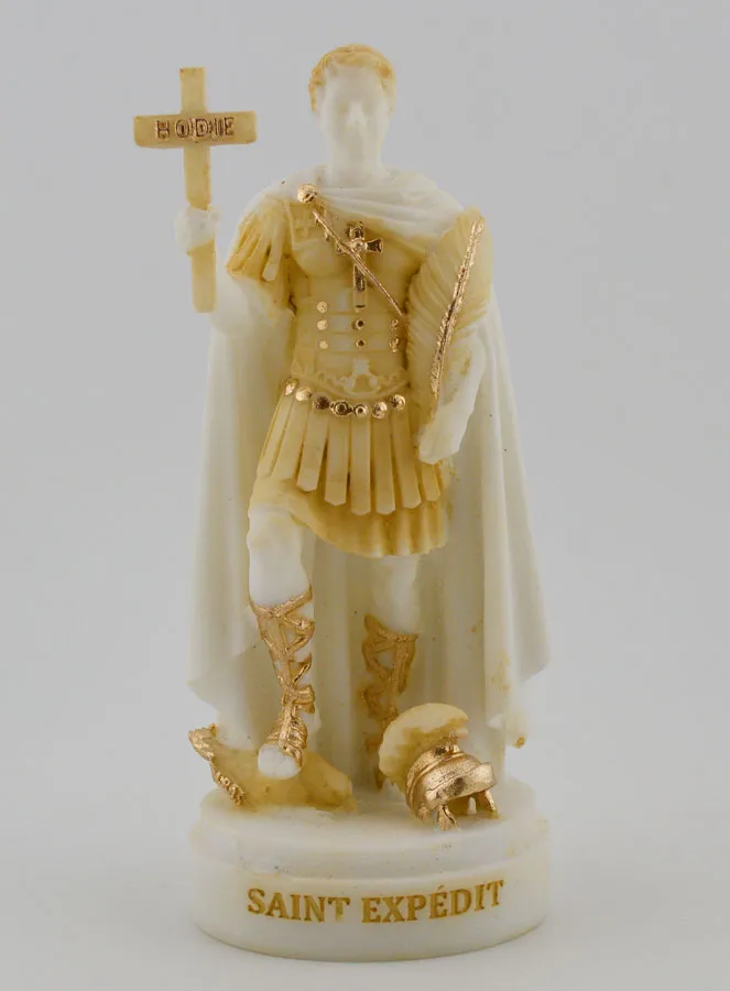 Painted Alabaster Statue of Saint Expedite – 12cm (pic 1)
