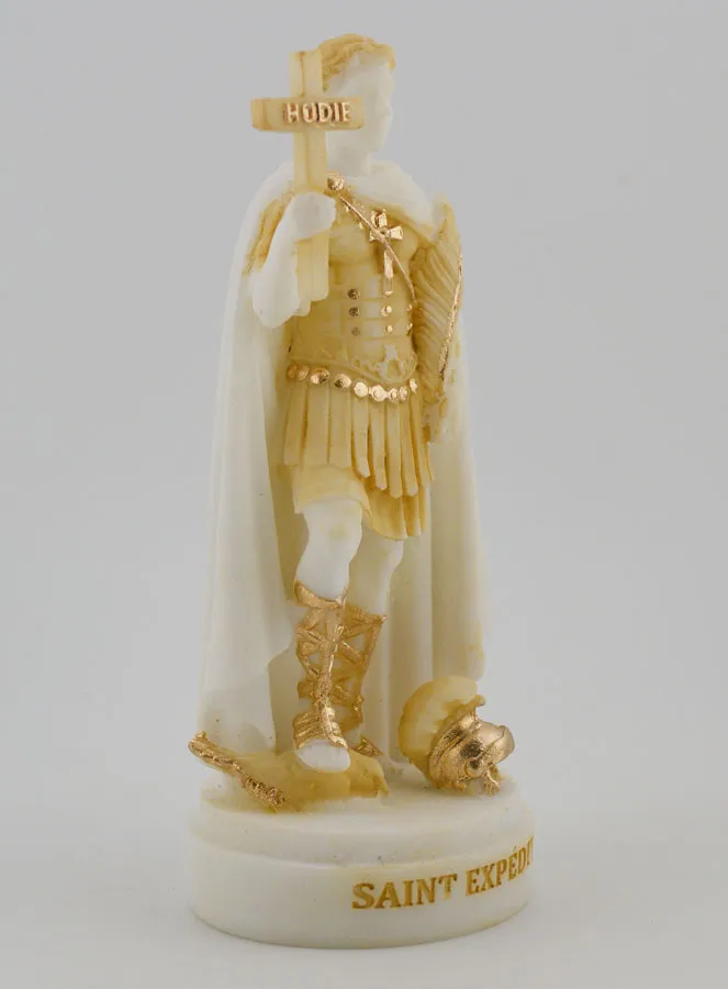 Painted Alabaster Statue of Saint Expedite – 12cm (pic 3)