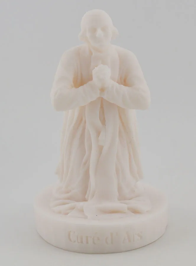 Alabaster Statue of the Holy Curé of Ars – 12cm (pic 1)