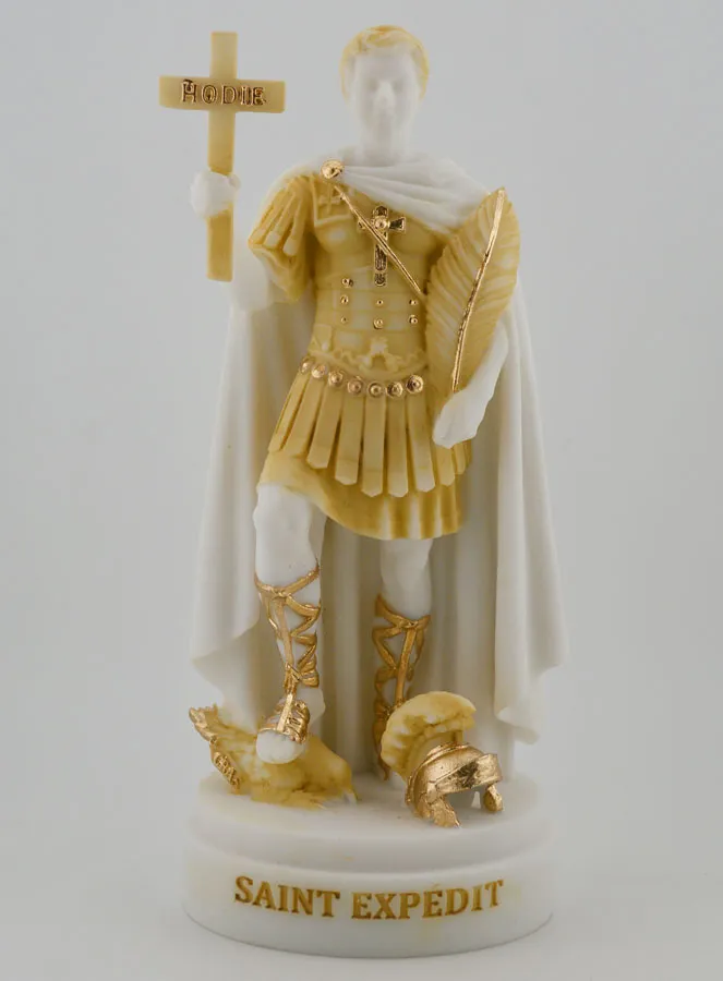 Painted Alabaster Statue of Saint Expeditus – 19cm (pic 1)