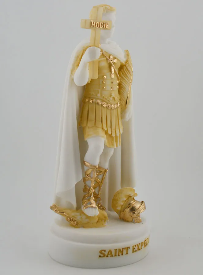 Painted Alabaster Statue of Saint Expeditus – 19cm (pic 3)