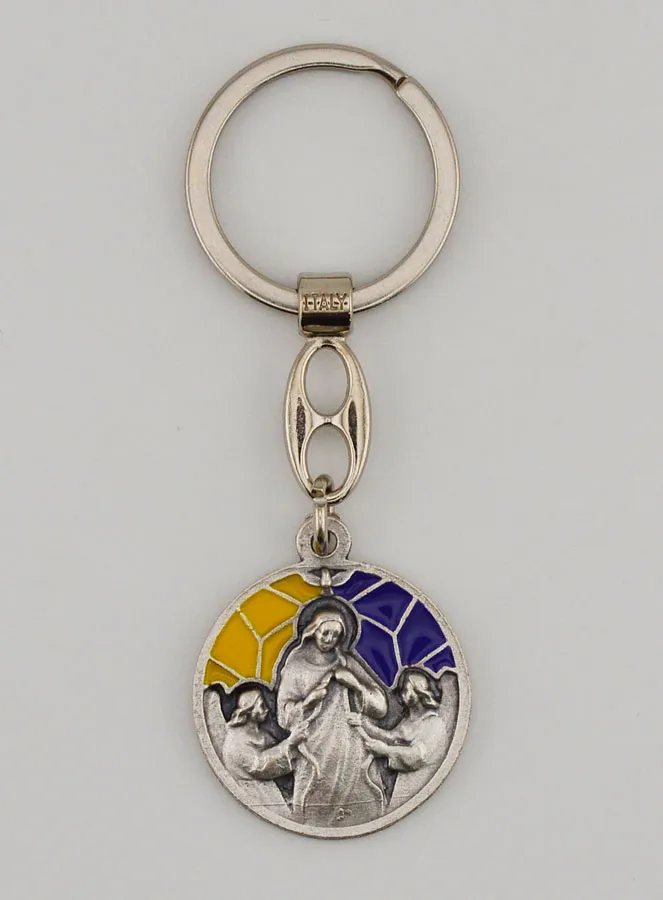 Enamel Keyring Mary Who Unties Knots (pic 1)
