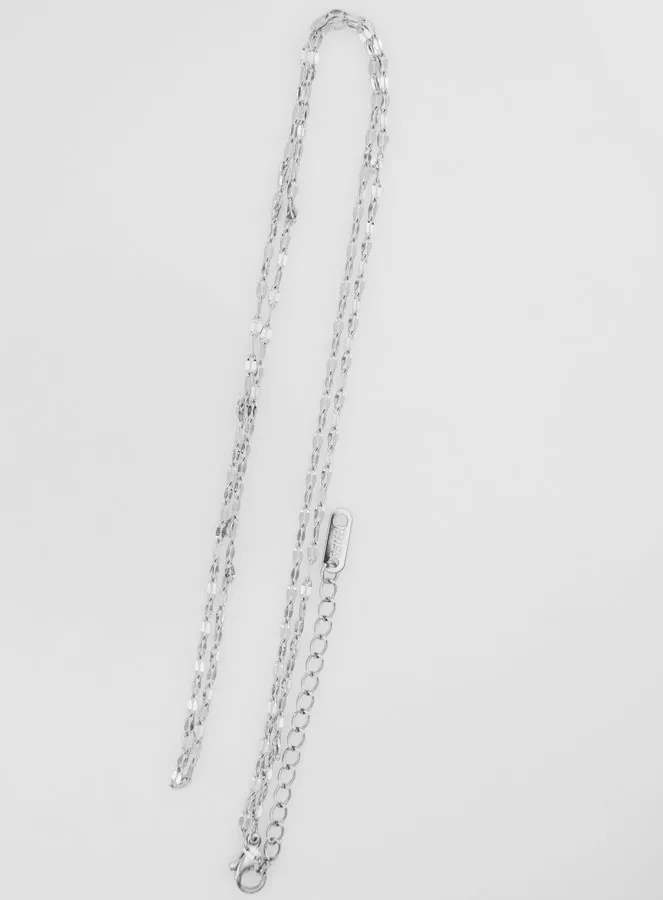 Stainless Steel Sequin Mesh Chain Necklace - 60cm (pic 3)