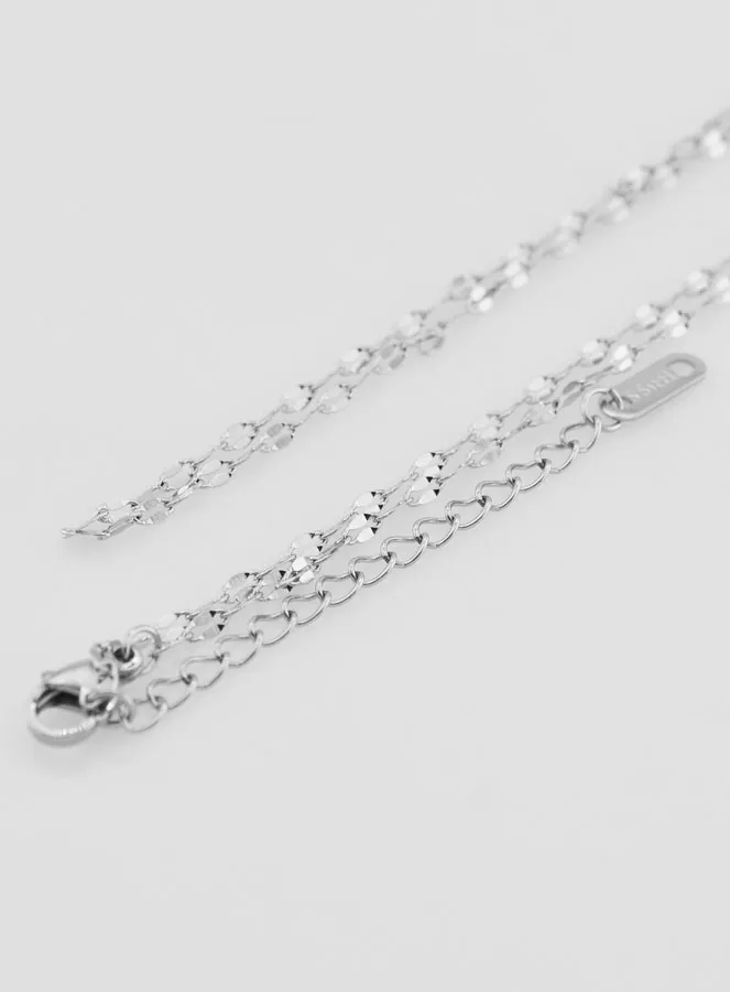 Stainless Steel Sequin Mesh Chain Necklace - 60cm (pic 4)