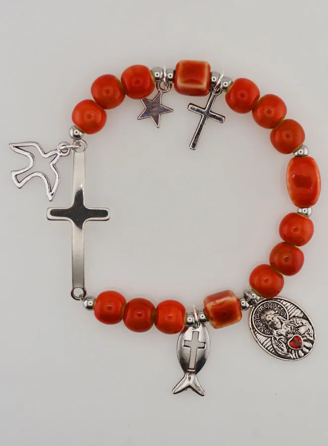 Ceramic Bracelet – Sacred Heart of Jesus (pic 1)