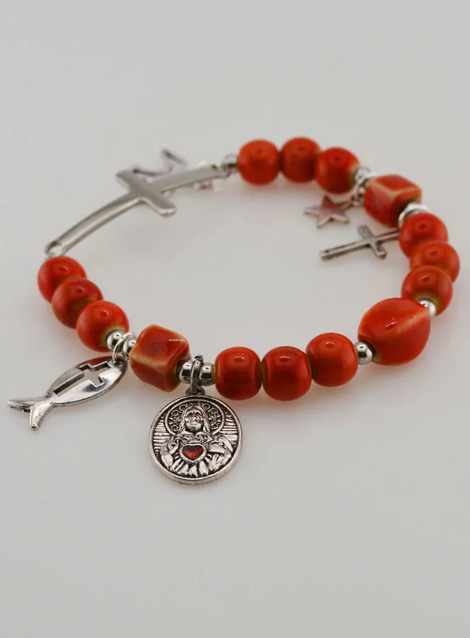 Ceramic Bracelet – Sacred Heart of Jesus (pic 4)