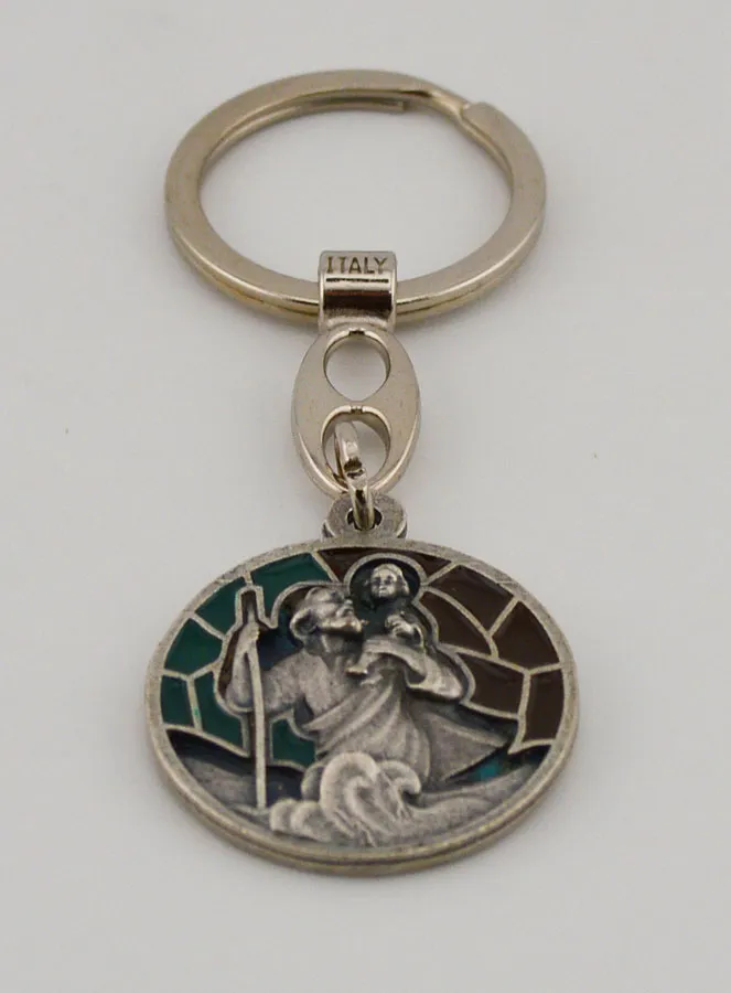 Saint Christopher Enamel Keyring (pic 2)