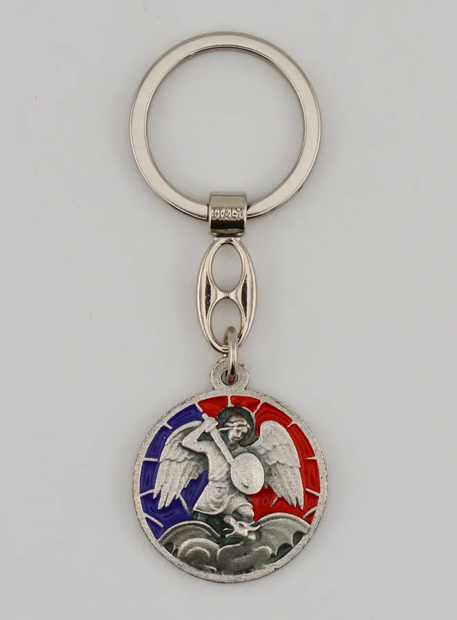 Saint Michael the Archangel Enamel Keyring (pic 1)