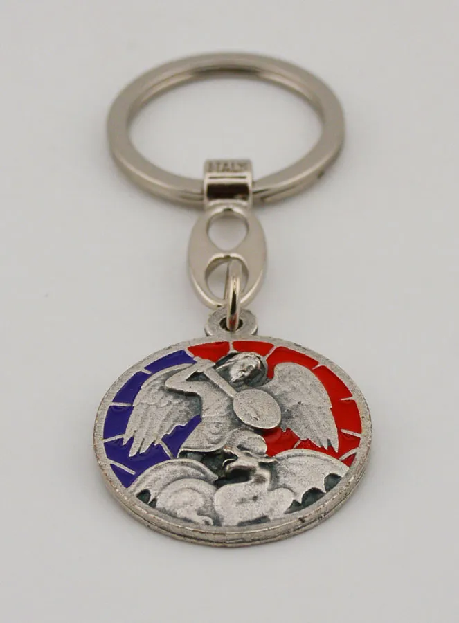 Saint Michael the Archangel Enamel Keyring (pic 2)
