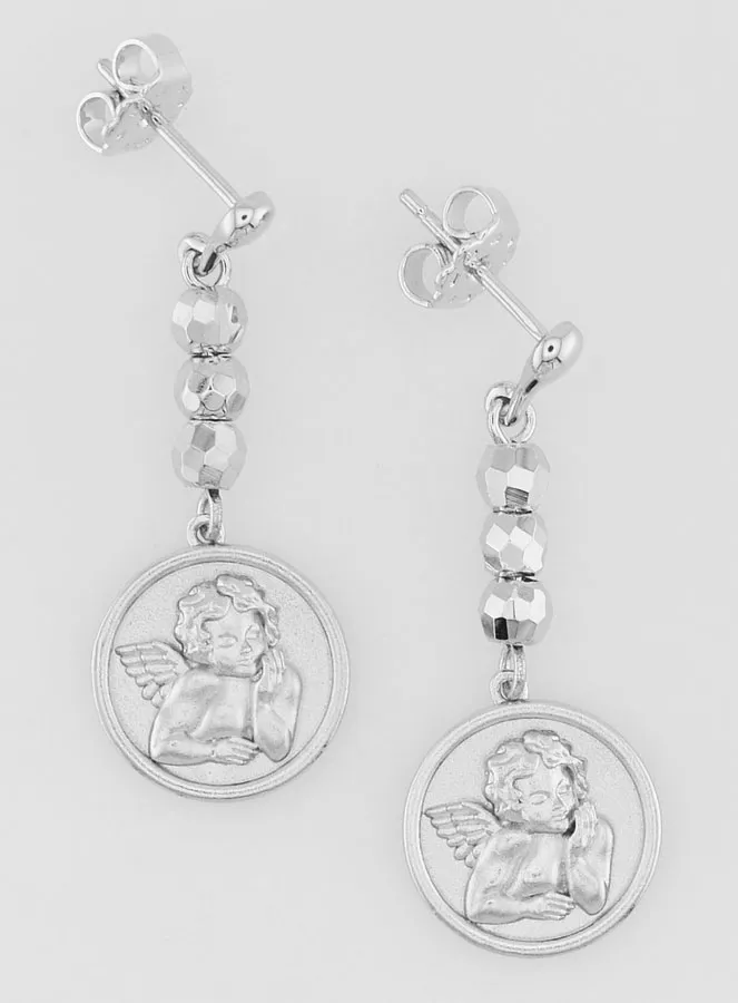 Guardian Angel Earrings Rhodium-Plated Brass (pic 1)