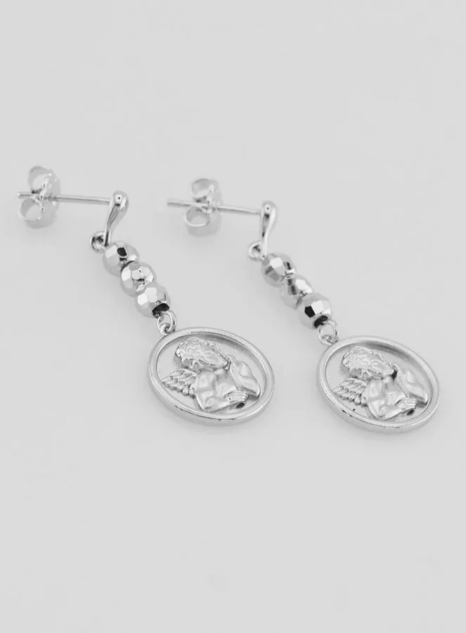 Guardian Angel Earrings Rhodium-Plated Brass (pic 3)