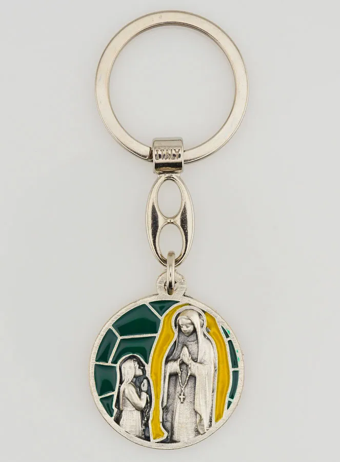 Enamel Keyring Apparitions of Lourdes (pic 1)