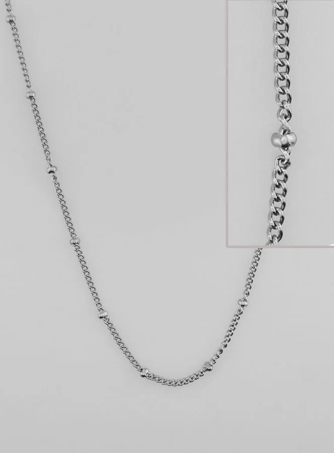 Silvery Ball Curb Link Chain – 50cm (pic 1)