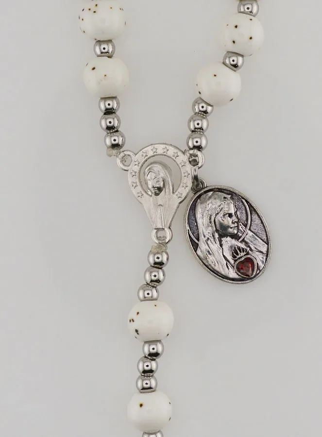 Elastic Ceramic Rosary – Sacred Heart of Mary (pic 4)