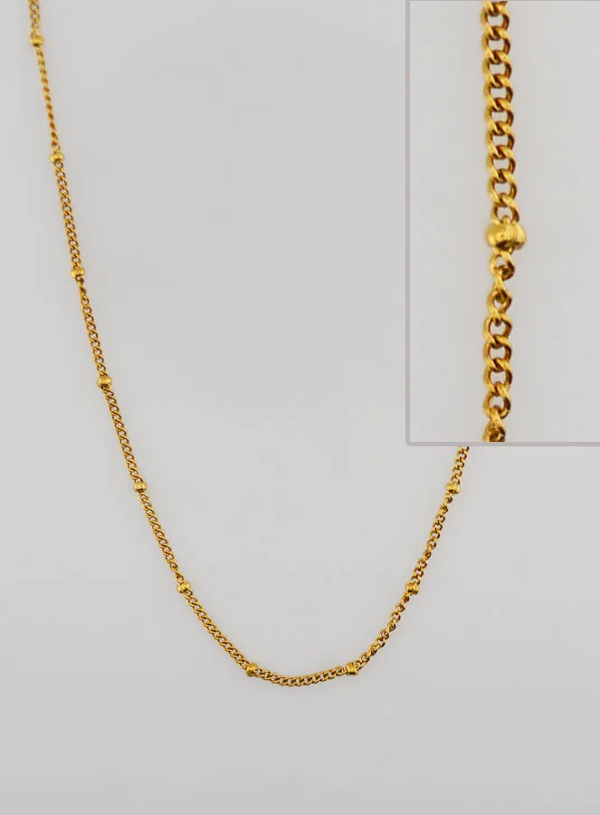 Golden Ball Curb Link Chain - 50cm (pic 1)