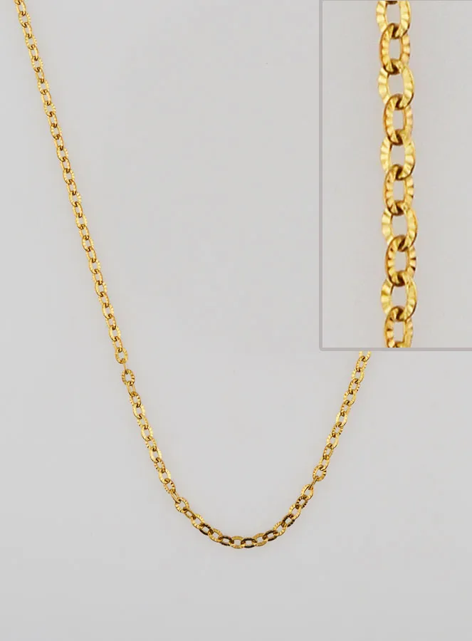 Golden Necklace with Fancy Cable Trace Chain – 60cm (pic 1)