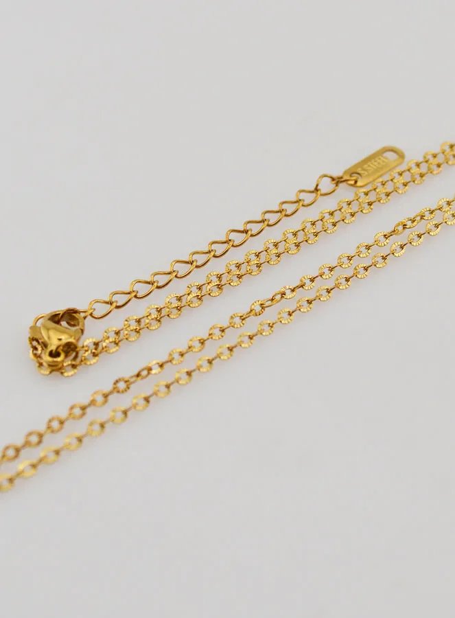 Golden Necklace with Fancy Cable Trace Chain – 60cm (pic 3)