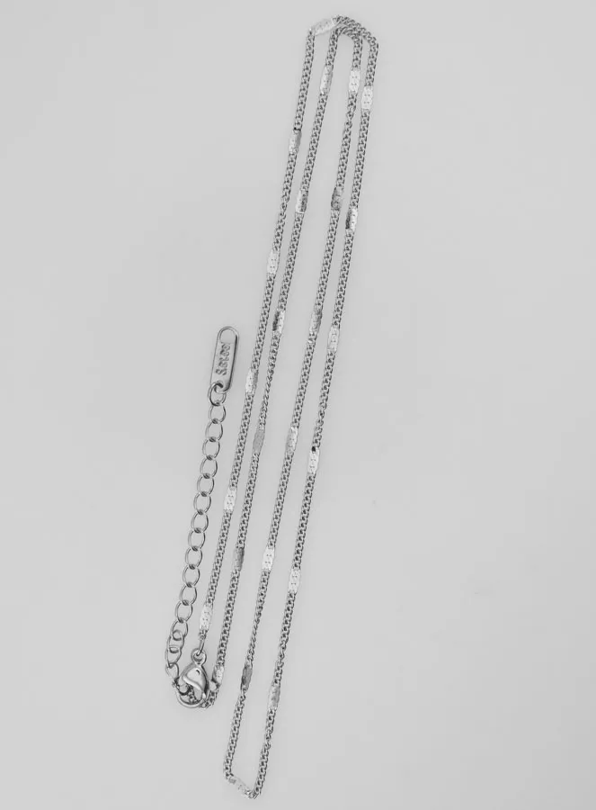 Fancy Silvery Cuff Link Chain - 50cm (pic 2)