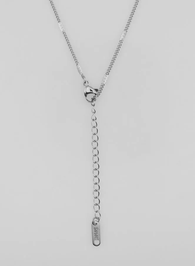 Fancy Silvery Cuff Link Chain - 50cm (pic 4)