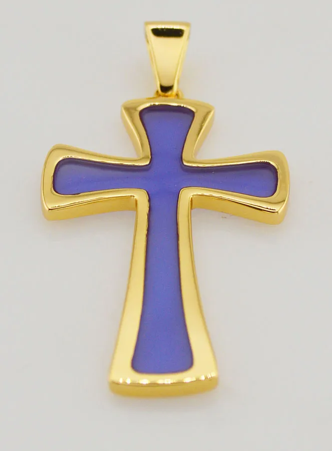 Cross Pendant 4cm - Purple (pic 2)
