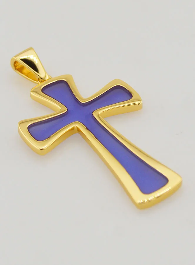 Cross Pendant 4cm - Purple (pic 3)