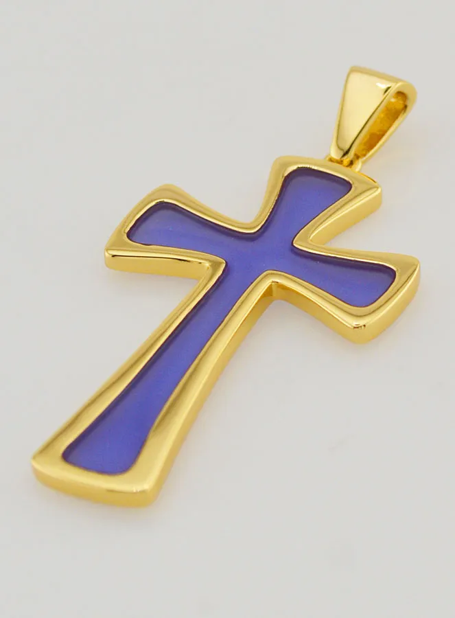 Cross Pendant 4cm - Purple (pic 4)