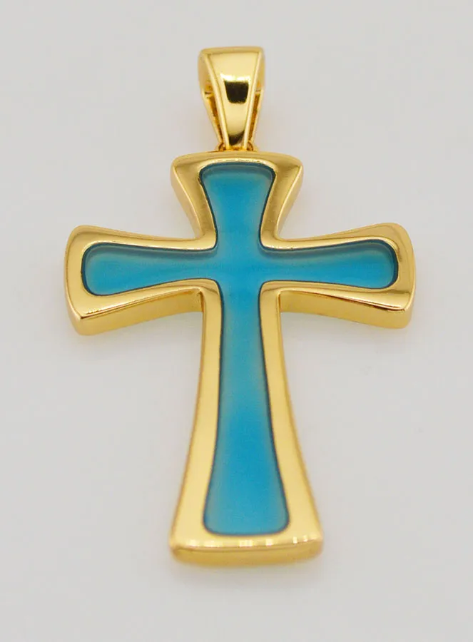 4cm Cross Pendant - Turquoise Blue (pic 2)