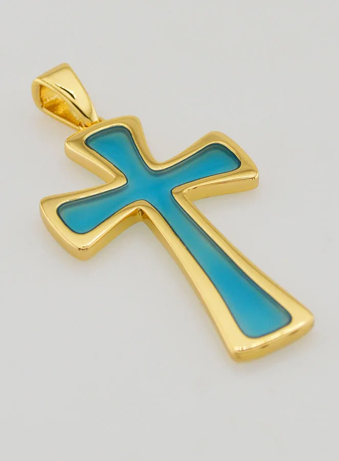 4cm Cross Pendant - Turquoise Blue (pic 3)
