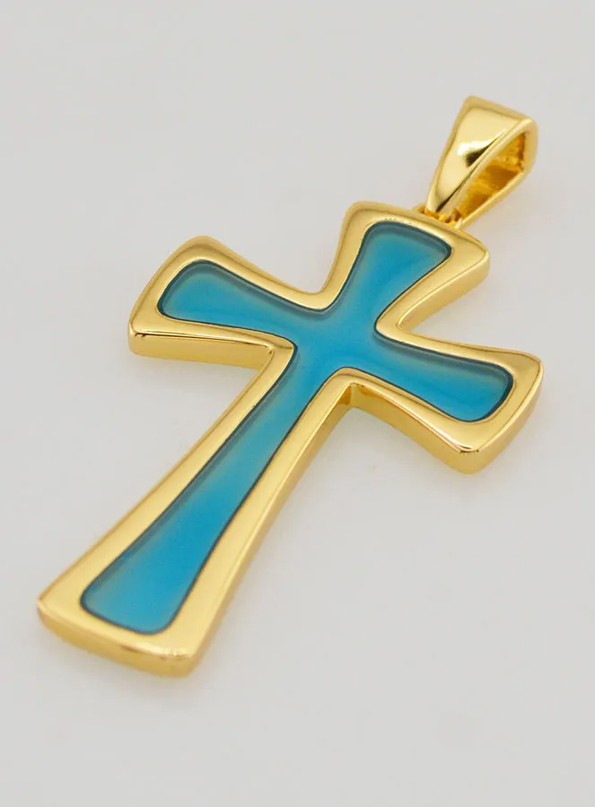 4cm Cross Pendant - Turquoise Blue (pic 4)