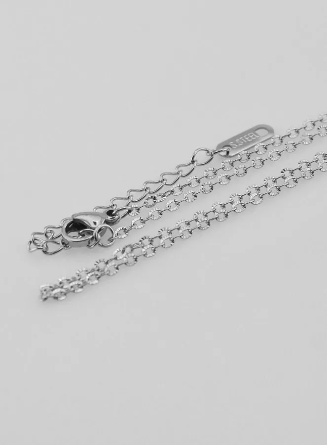 Silvery Necklace with Fancy Cable Trace Chain – 50cm (pic 3)