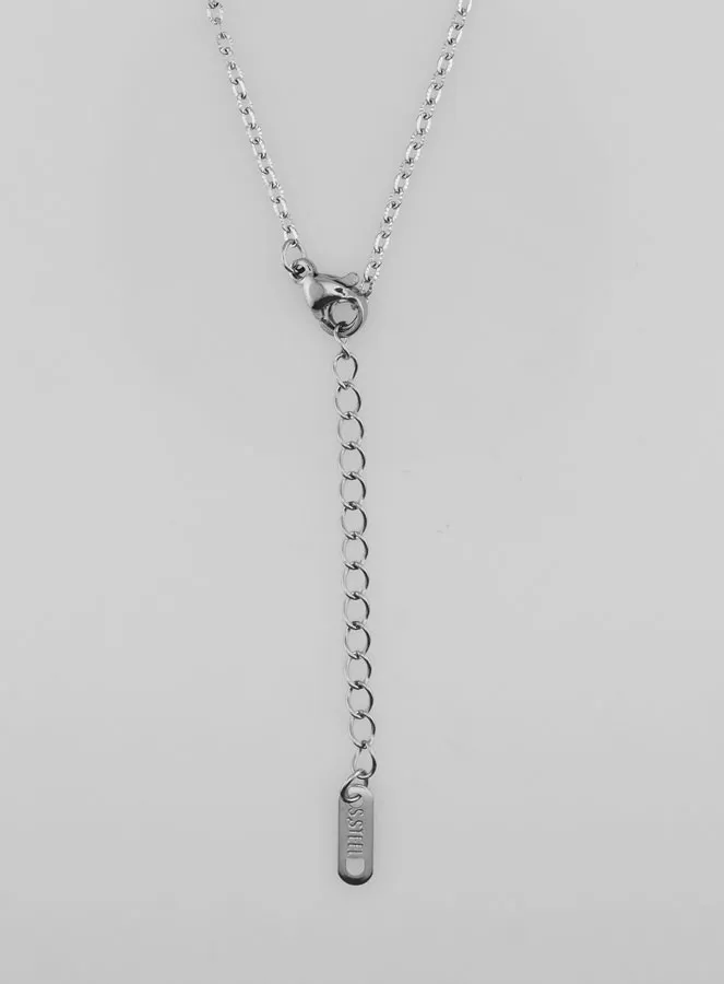 Silvery Necklace with Fancy Cable Trace Chain – 50cm (pic 4)