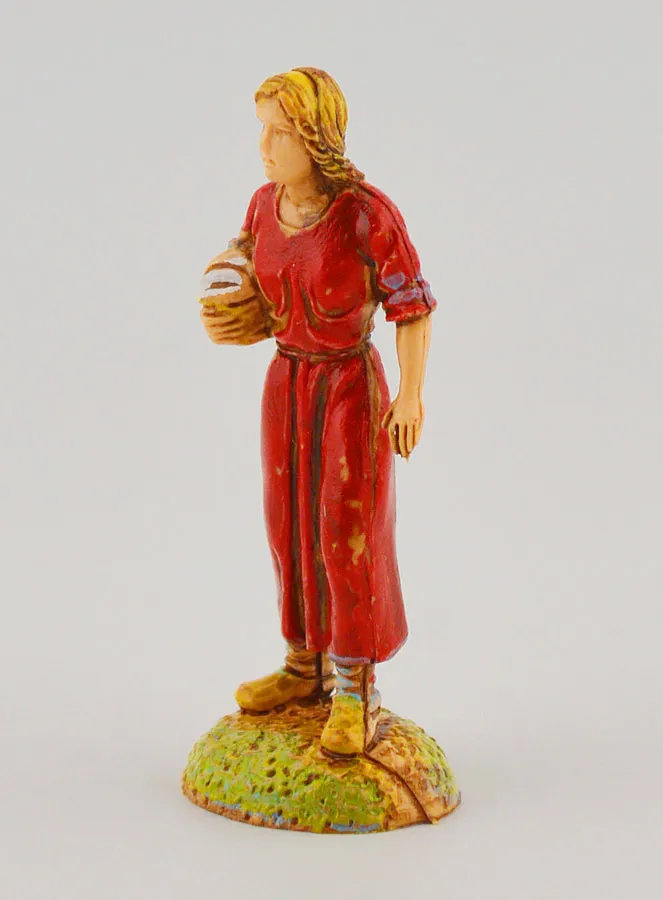 Nativity Figure Woman with Basket – 6cm (pic 2)