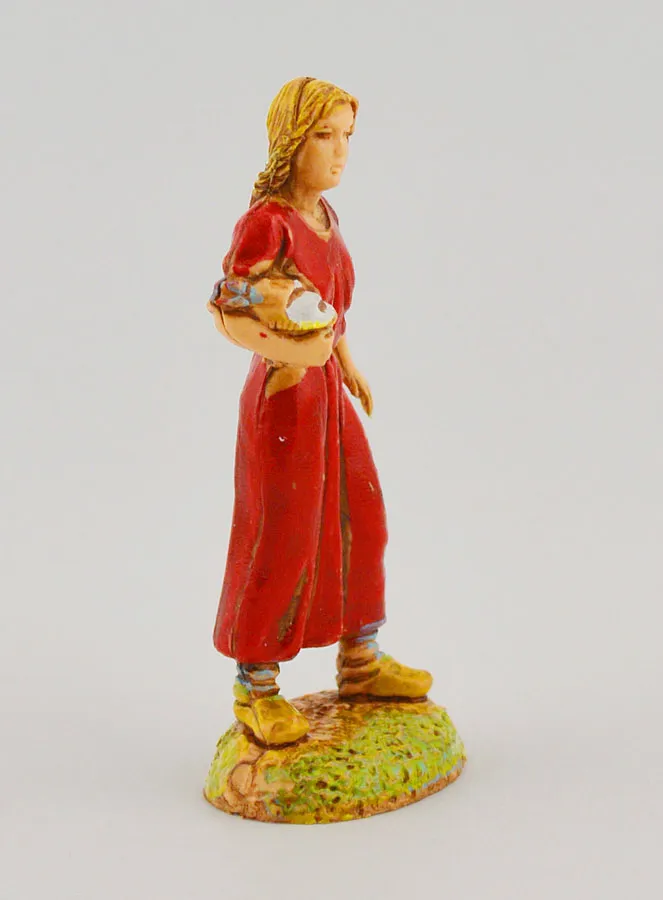Nativity Figure Woman with Basket – 6cm (pic 3)